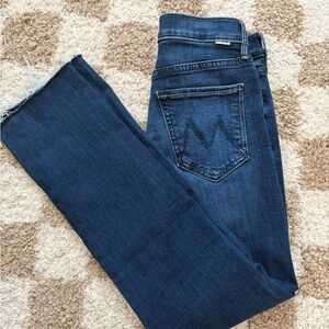 MOTHER Mid-Rise Dazzler Ankle Fray